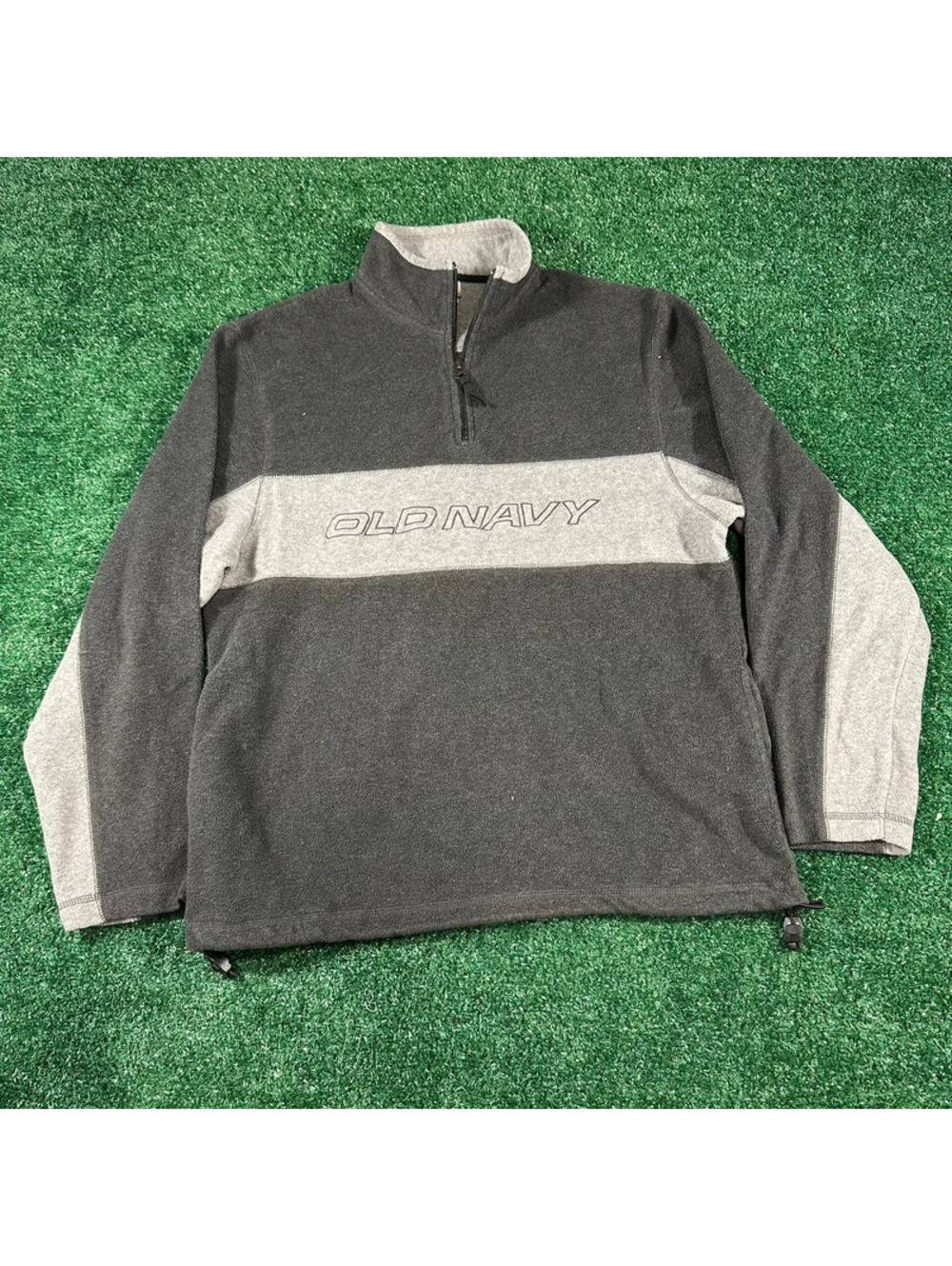 Y2K old navy grey pullover sweatshirt quarter zip size large